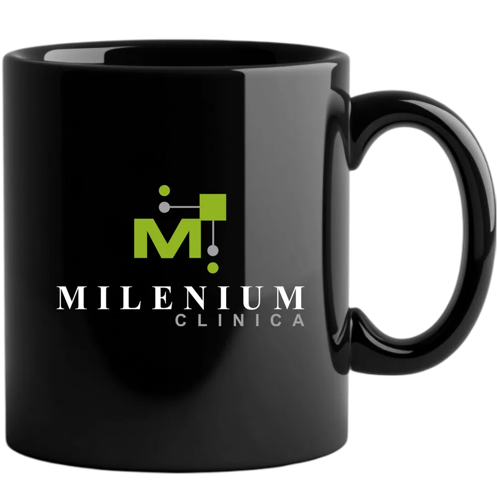Taza cerámica personalizada para Milenium Clínica